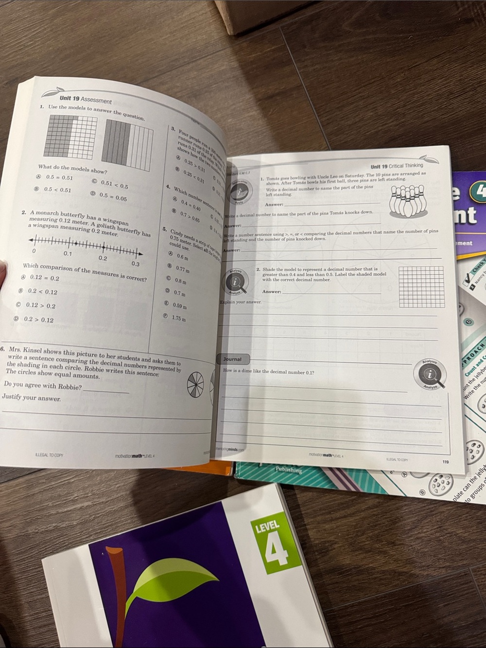 Grade 4 Math Workbook Bundle - Bright Color Covers - Picture 2 of 4